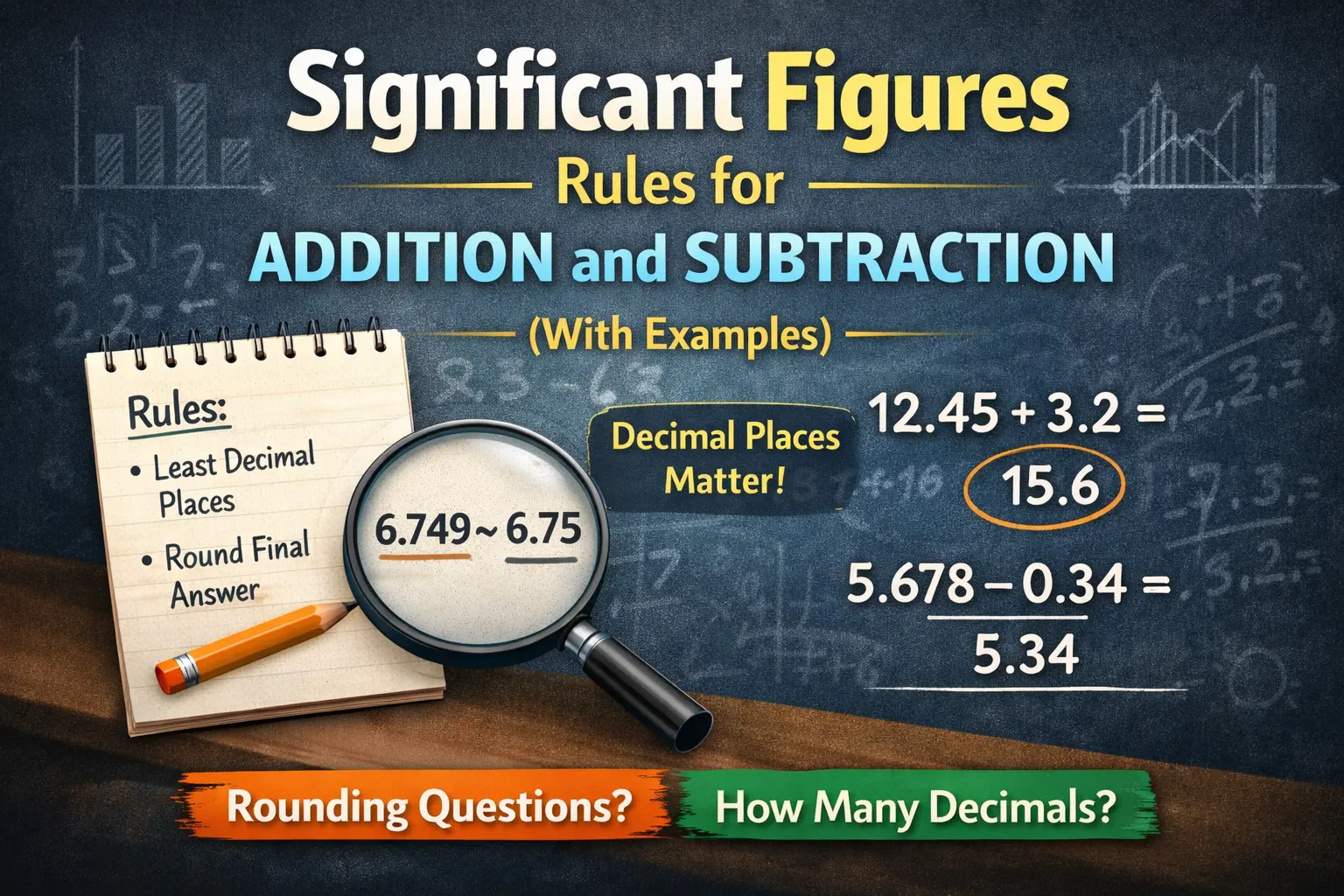 Significant Figures Rules for Addition and Subtraction
