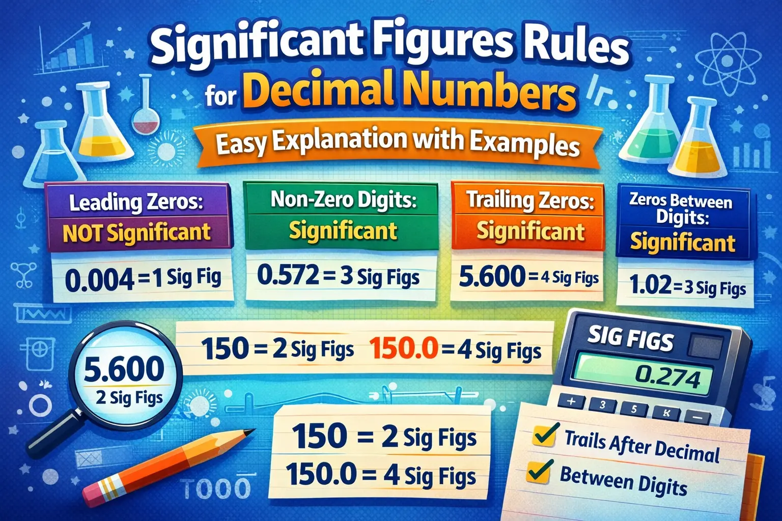 Significant Figures Rules for Decimal Numbers